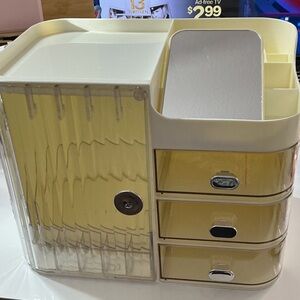 Yellow and White Home Storage Organizer